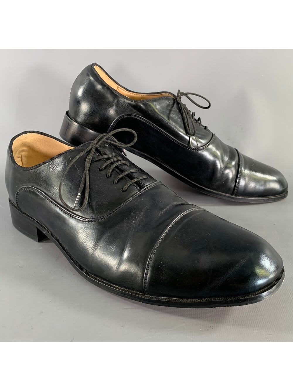 CHRISTIAN LOUBOUTIN Size 11 Black Leather Lace Up Lace Up Shoes